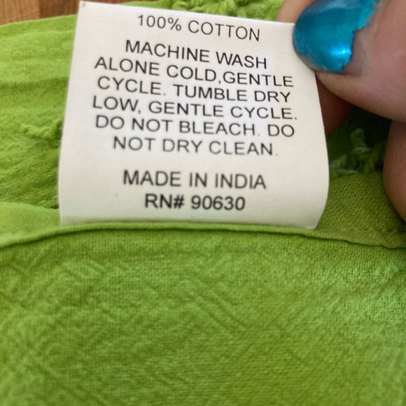 NWT Tufted Cotton Chenille Runner Manual Brand LIME GREEN Farmhouse Chic - Picture 6 of 8